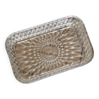Beurrier vintage en verre moulé Duralex Lesieur