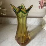 Amber Murano glass vase circa 1960