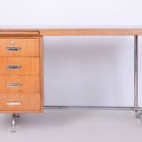Bureau restauré en chêne Bauhaus, Hynek Gottwald, Chrome, Tchéquie, années 1930