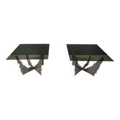Tables basses, tables d'appoint brutalistes, années 1970