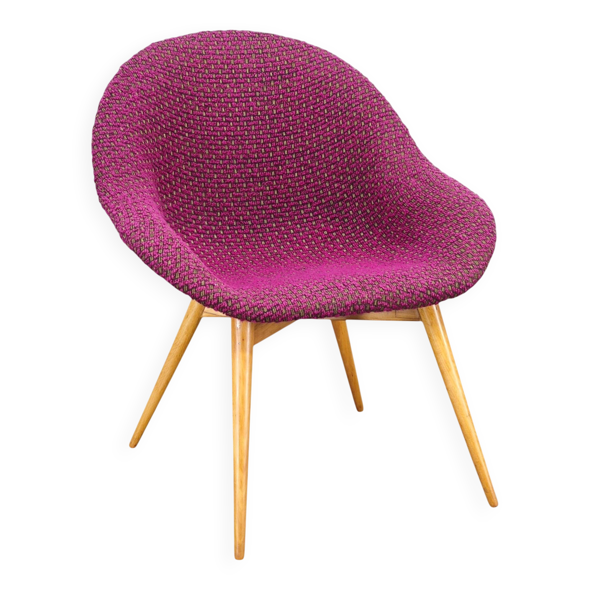 Miroslav Navratil Shell Lounge Chair, Czechoslovakia 1960s