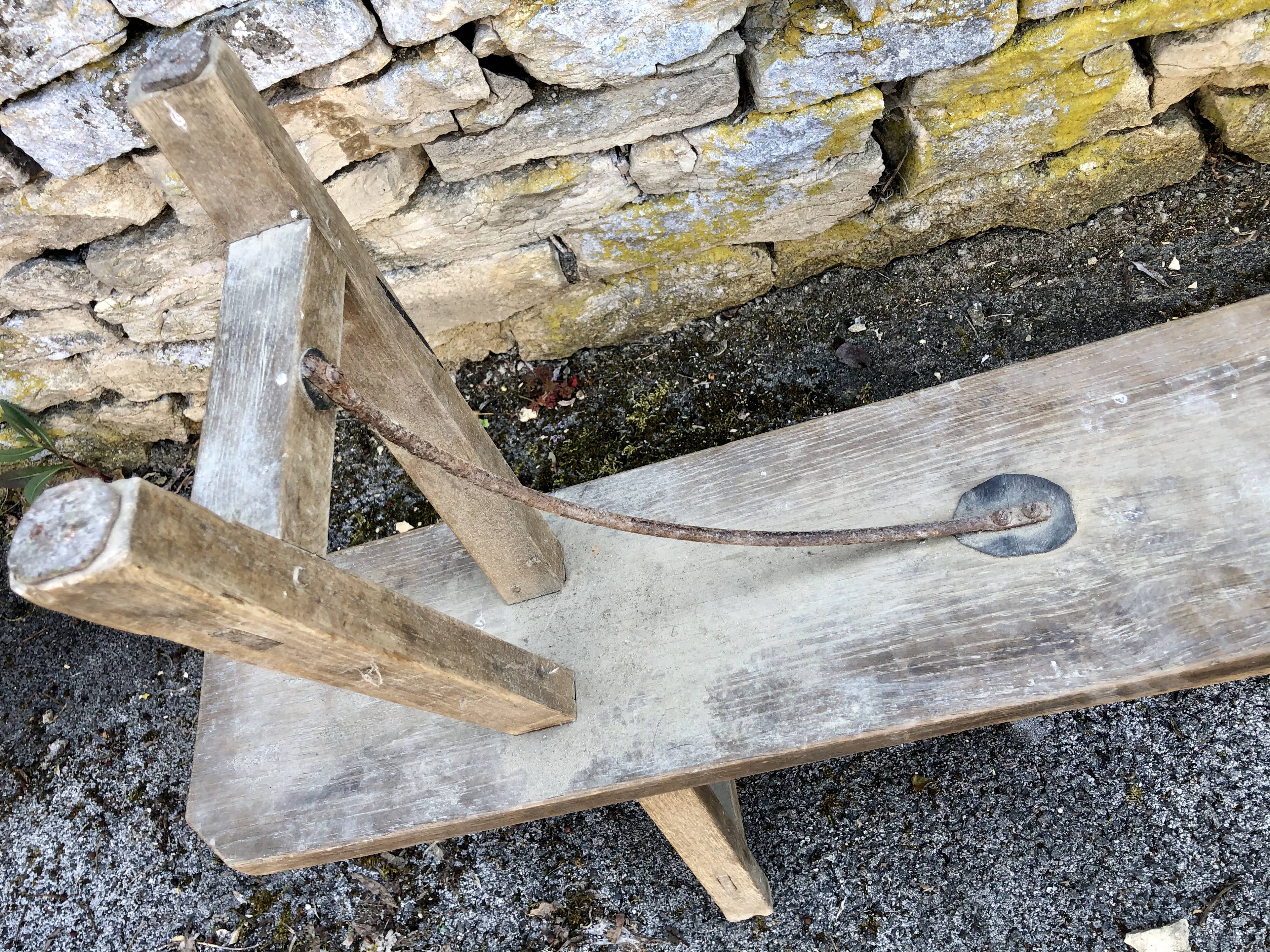 Pair of ancient benches in 19th century oak