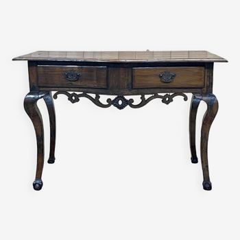 18th century English rustic console in chestnut and cherry