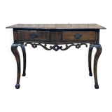 18th century English rustic console in chestnut and cherry