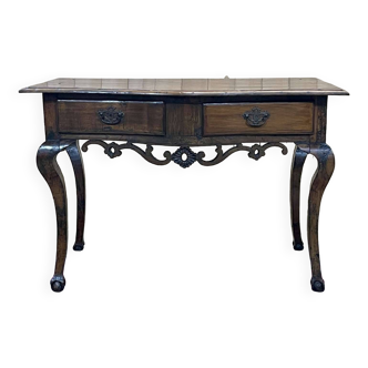 18th century English rustic console in chestnut and cherry