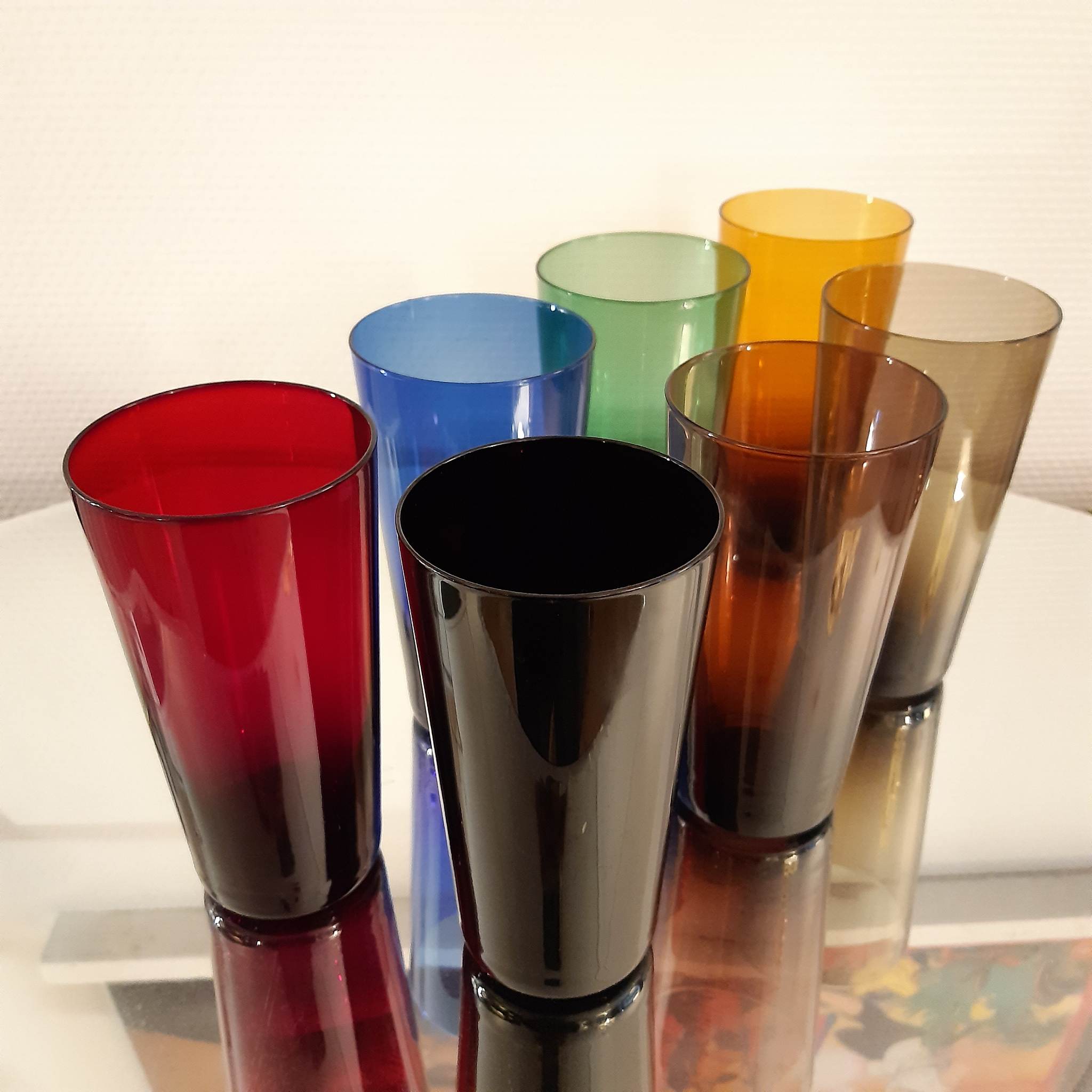 Full service colored glasses 60s