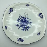 Large blue fire plate 28 cm, Lunéville tradition