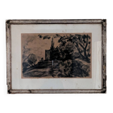 Charcoal drawing signed Robert Simon
