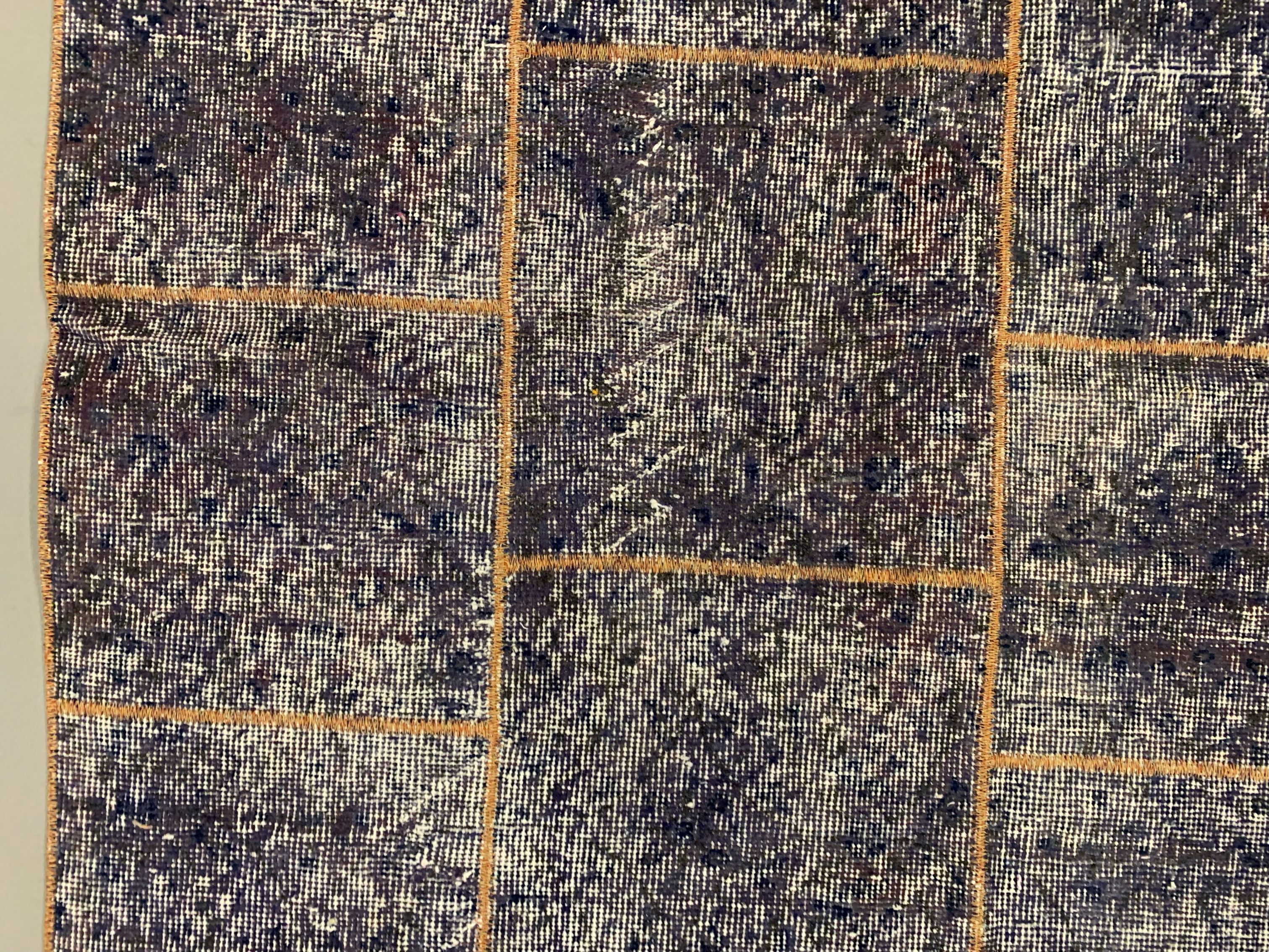 Distressed vintage turkish patchwork rug 178x133 cm wool medium