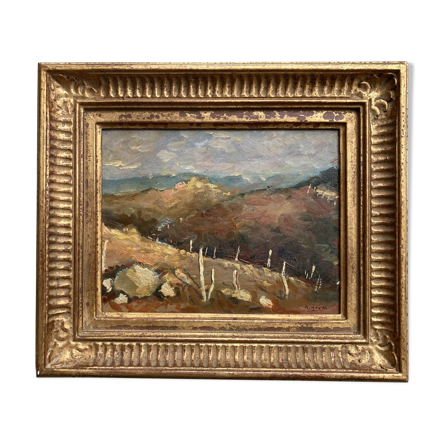 Tableau - Paysage - style post impressionnisme - bel encadrement