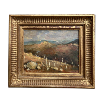 Tableau - Paysage - style post impressionnisme - bel encadrement