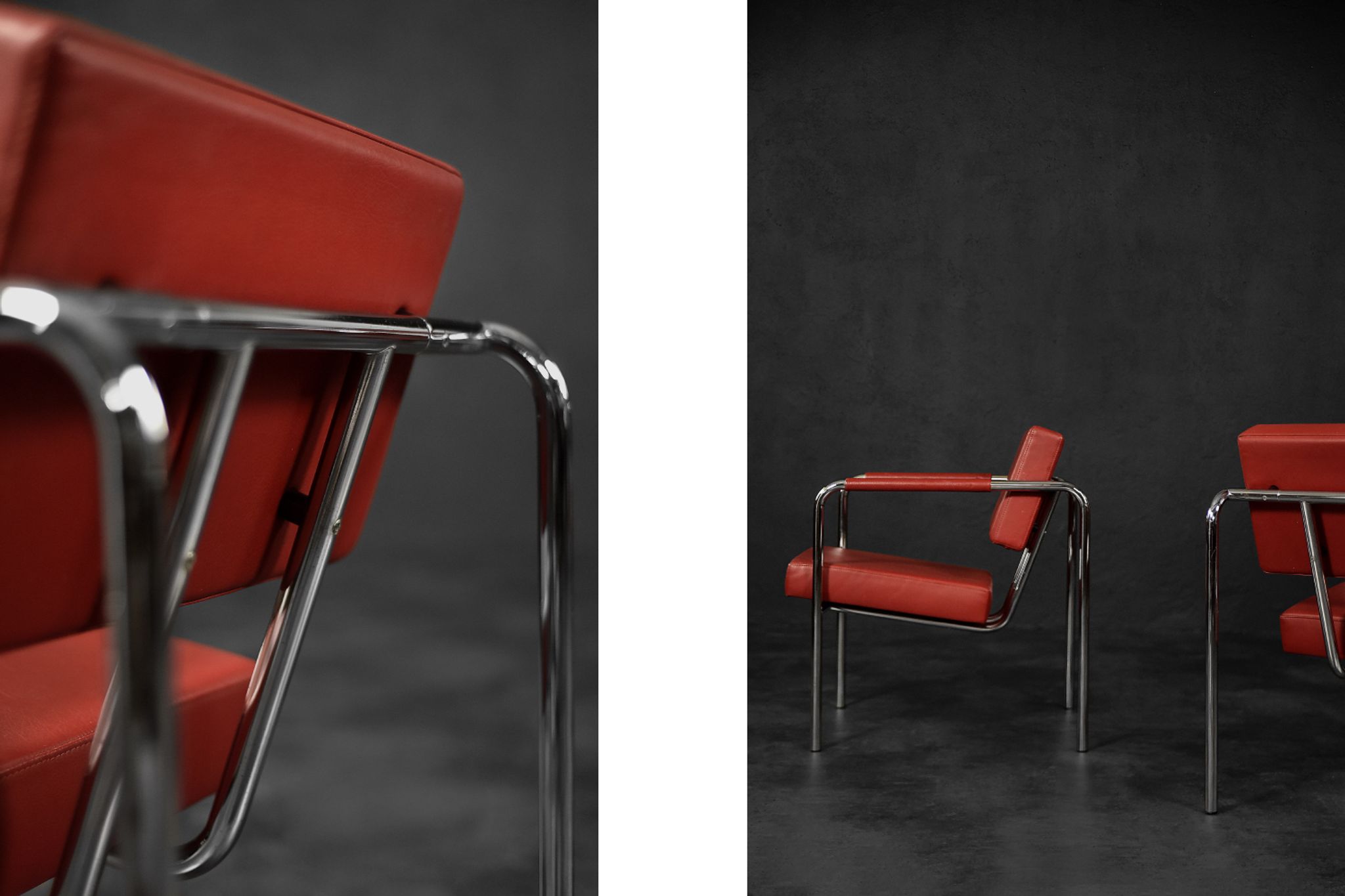 Fauteuils scandinaves bauhaus chrome