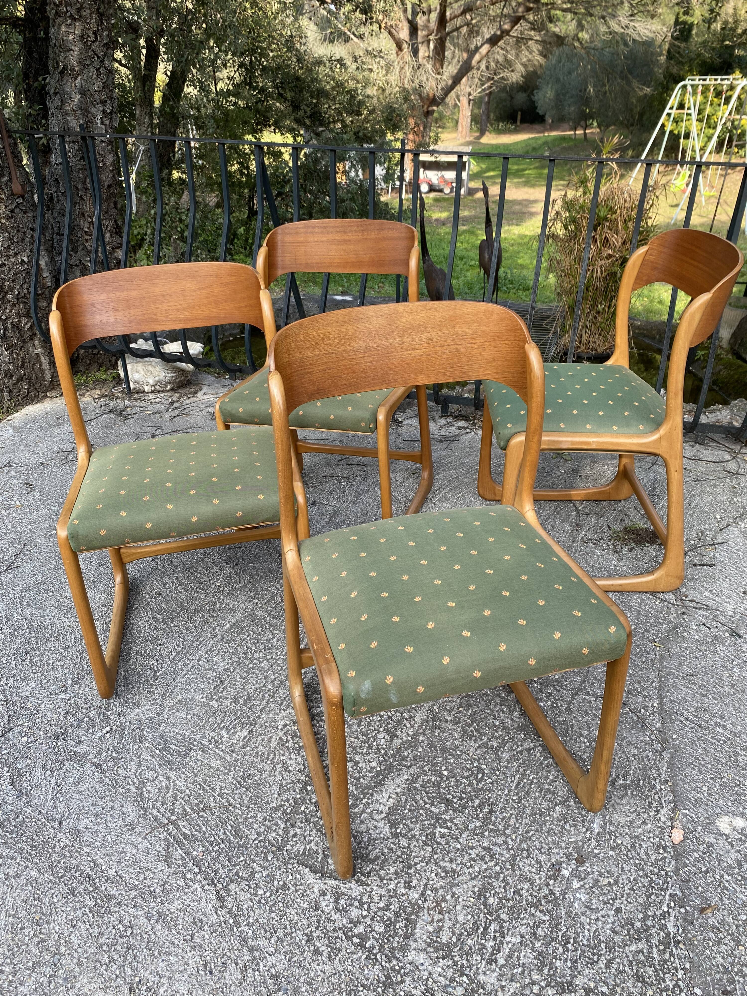 4 Baumann sleigh chairs