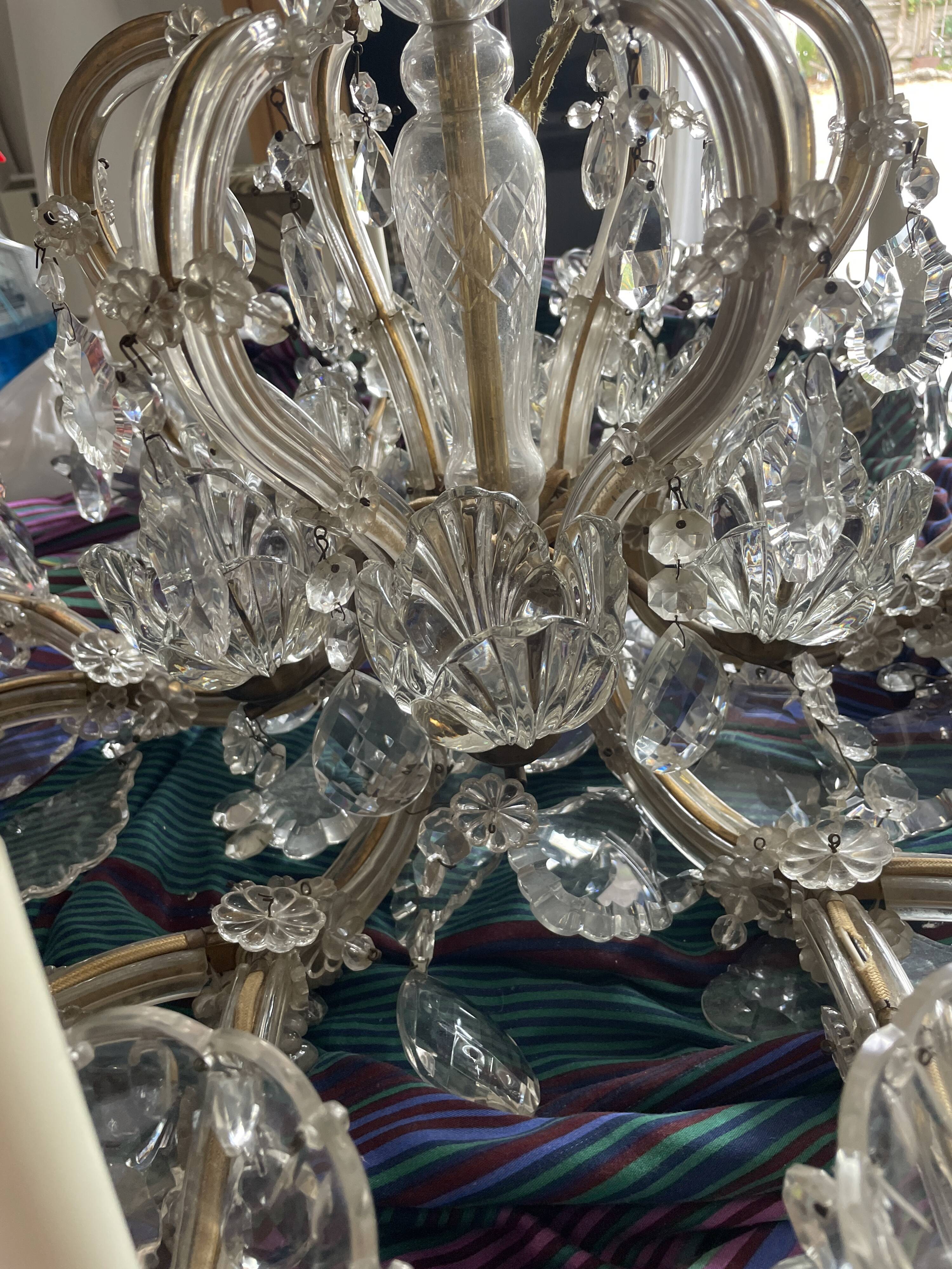 Antique crystal chandelier, French made.