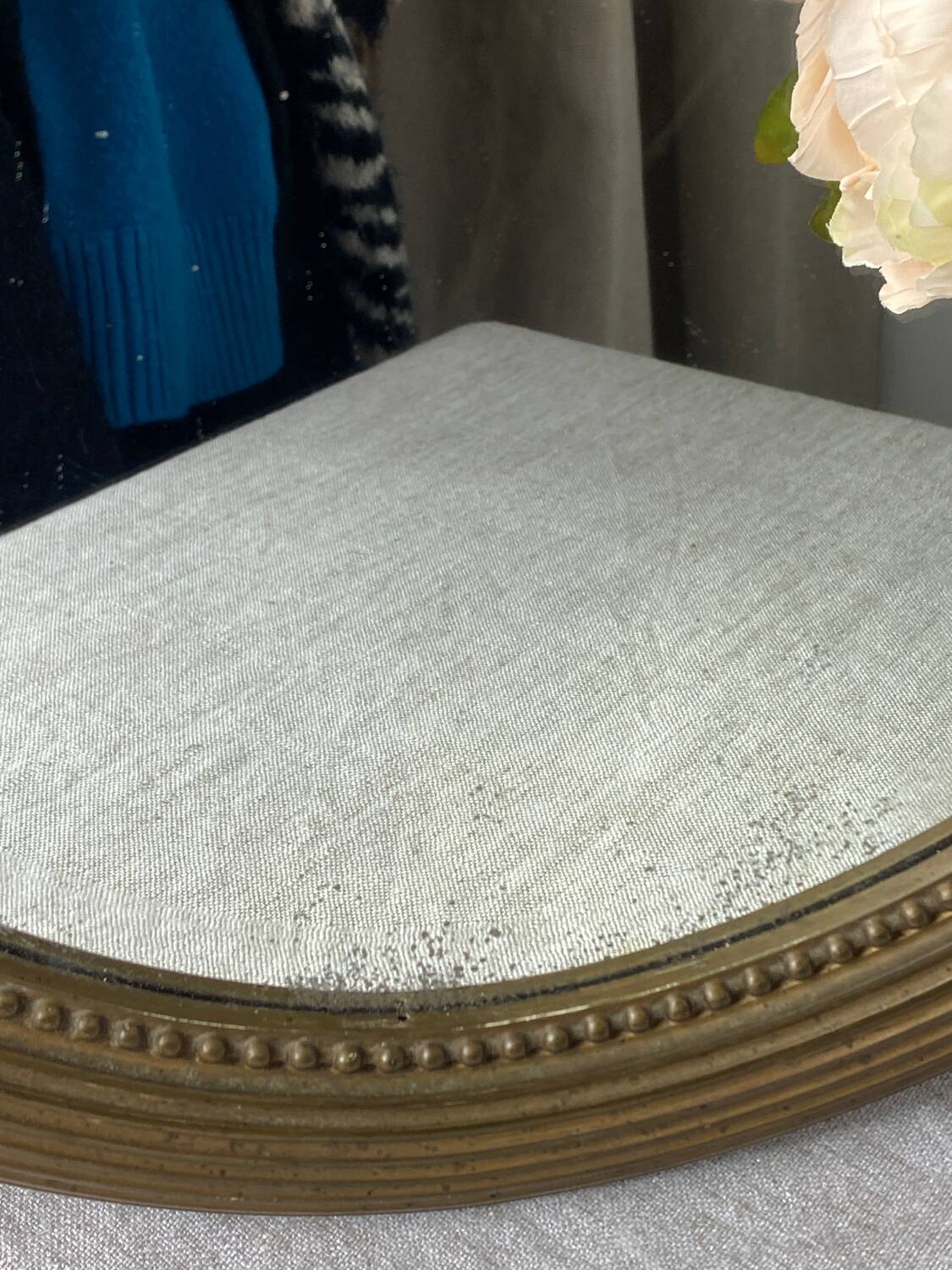 Miroir ovale ancien en bois