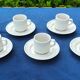 Set of 6 old Pillivuyt porcelain bistro coffee cups, white speckled 9cl