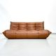 Canapé 3 places Togo en cuir cognac foncé par Michel Ducaroy pour Ligne Roset