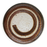 Mid-Century Modern Abstract Large Art Pottery Plate by Inger Persson