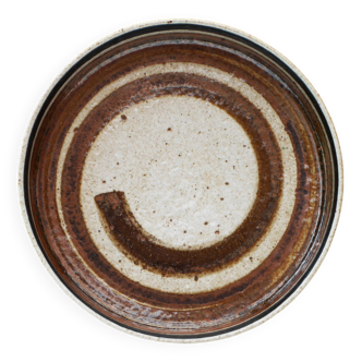 Mid-Century Modern Abstract Large Art Pottery Plate by Inger Persson