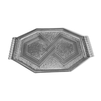 Blue art deco glass tray