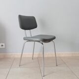 Chaise vintage en skaï et chrome années 50