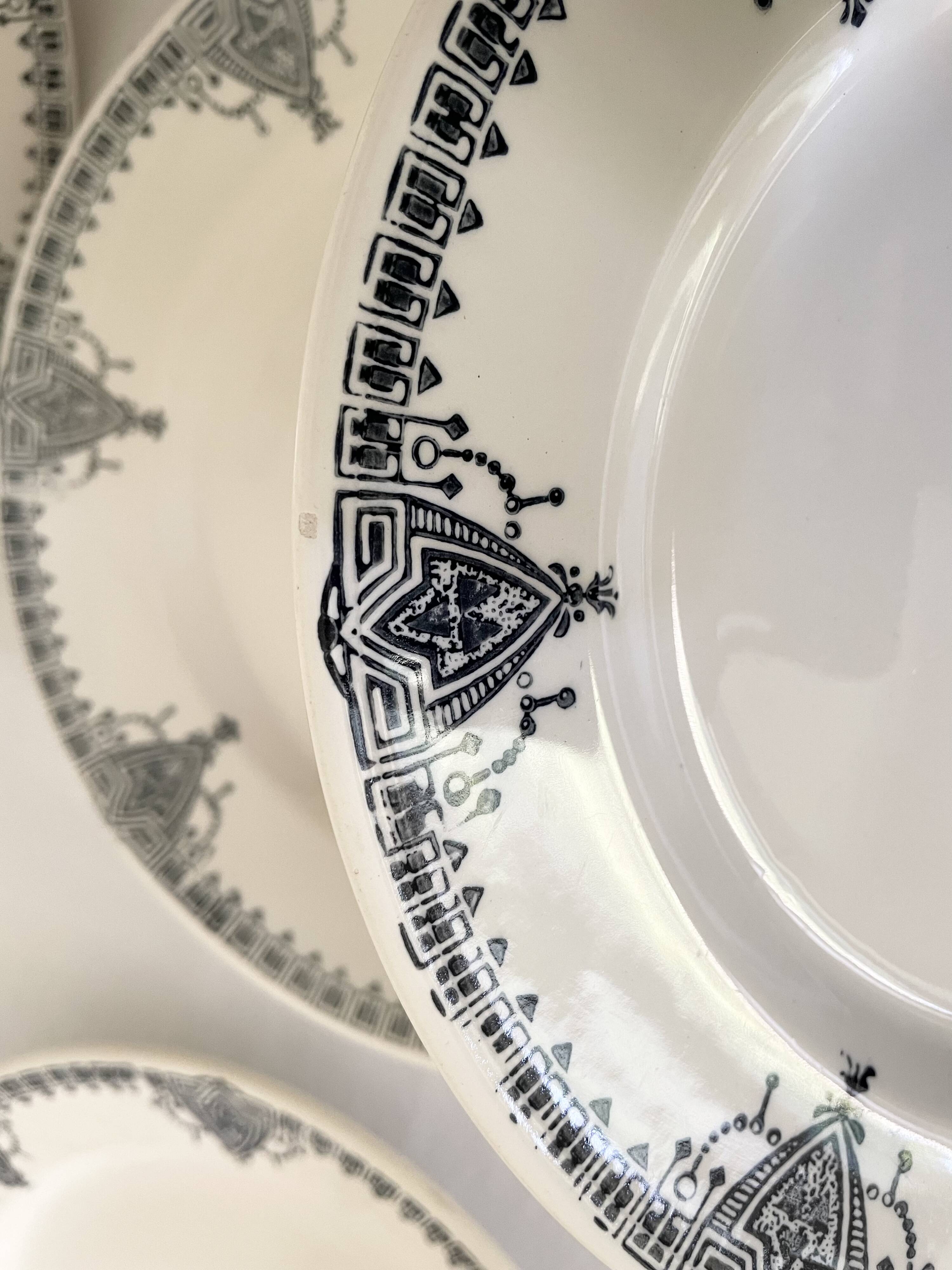 Flat ironstone plates bft 19th century