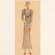 Art Déco Fashion Illustration, Gouache on Paper, 93 x 52 cm