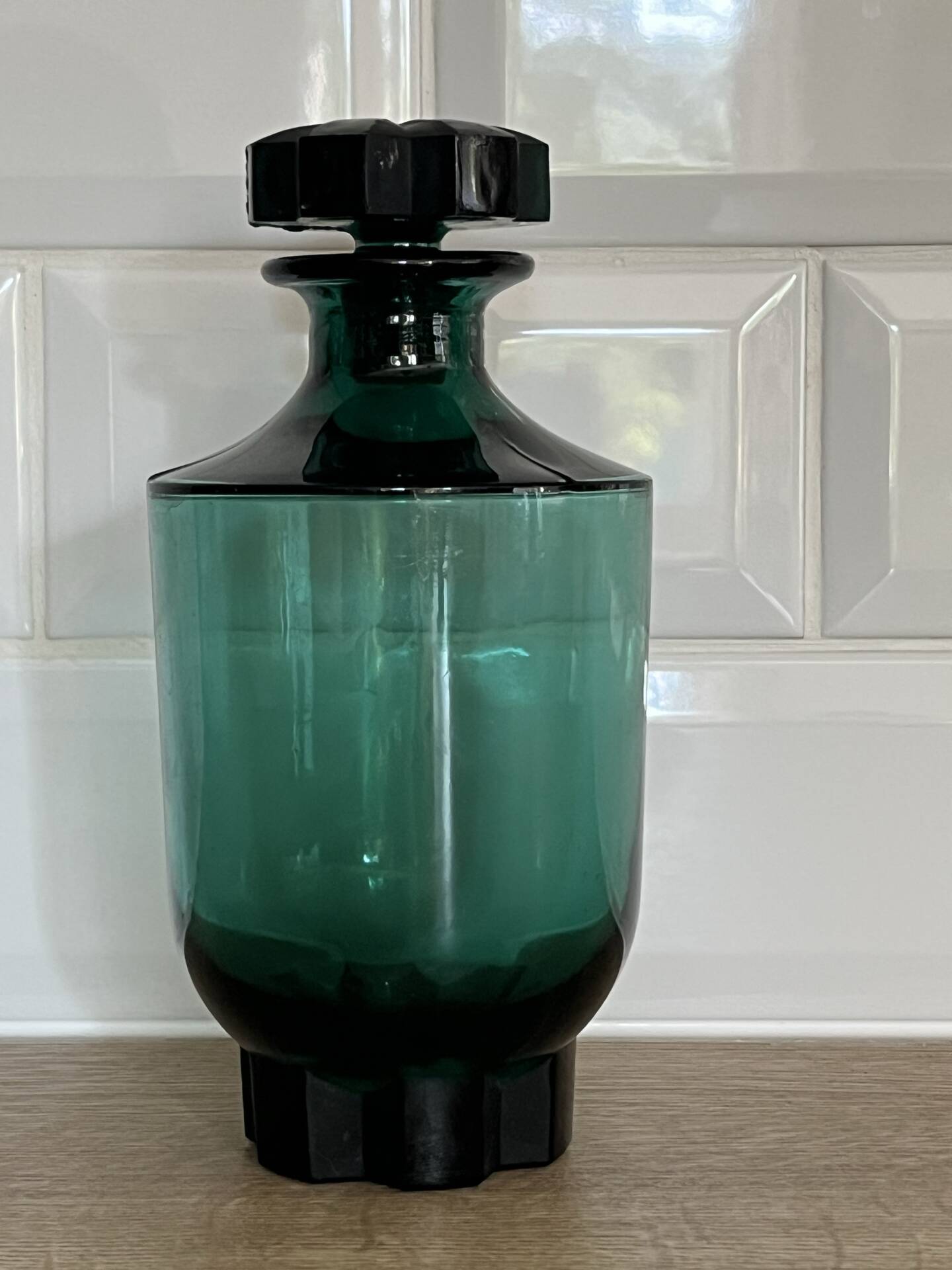 Art Deco glass bottle flask