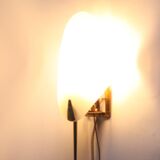 1950S leaf shaped brass and acrylic wall sconces