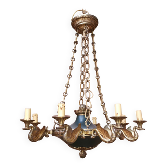 Empire chandelier in bronze