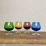 4 verres couleurs vintage