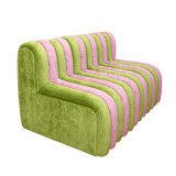 Pink and green velvet bench 2 seas