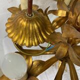 Vintage "golden" pendant lamp / flower chandelier