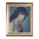 Portrait ancien huile femme sur panneau