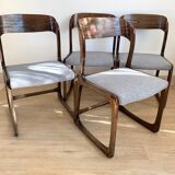 Suite of 4 Baumann sled chairs