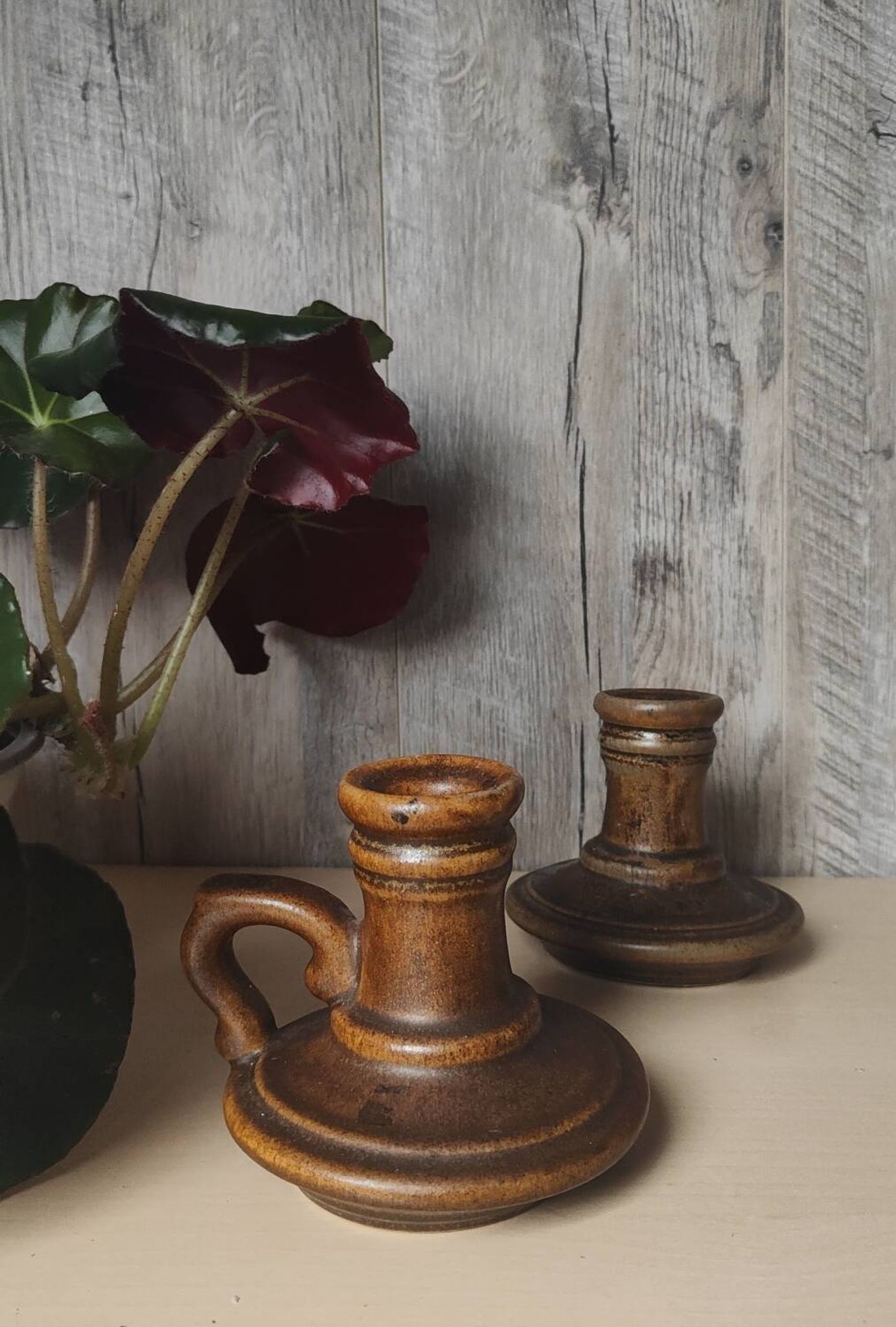 Pair of ceramic candlesticks