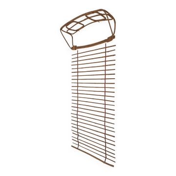 Wall-mounted coat rack in rattan, Czechoslovakia 1960