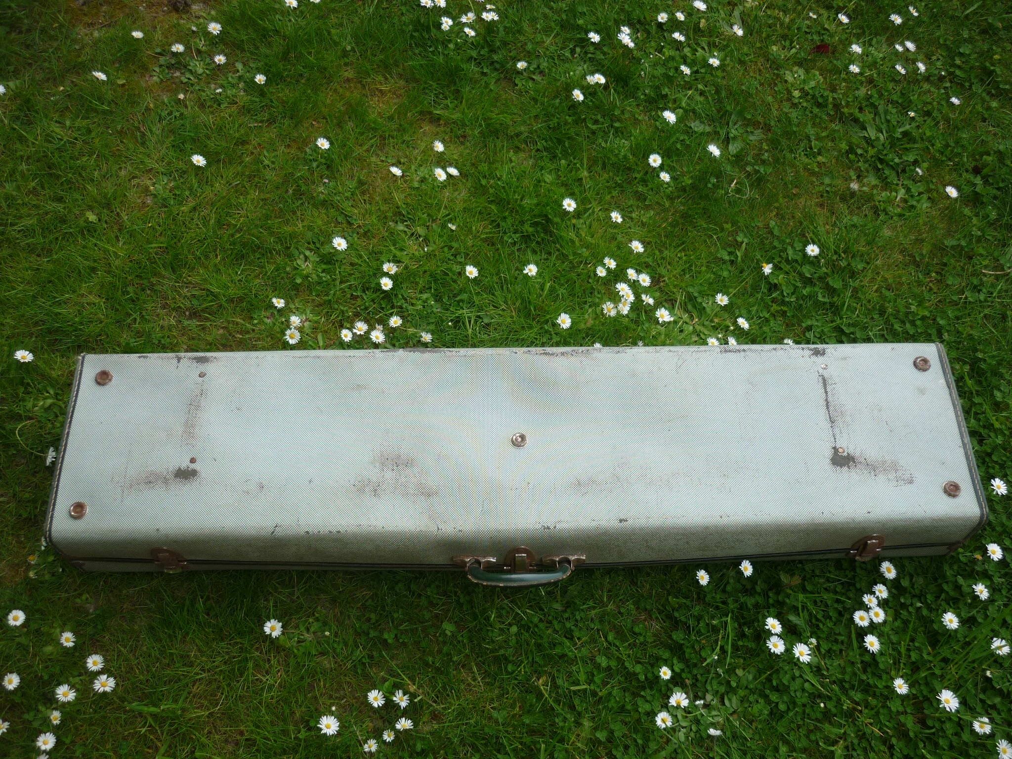 Valise verte longue des années 30