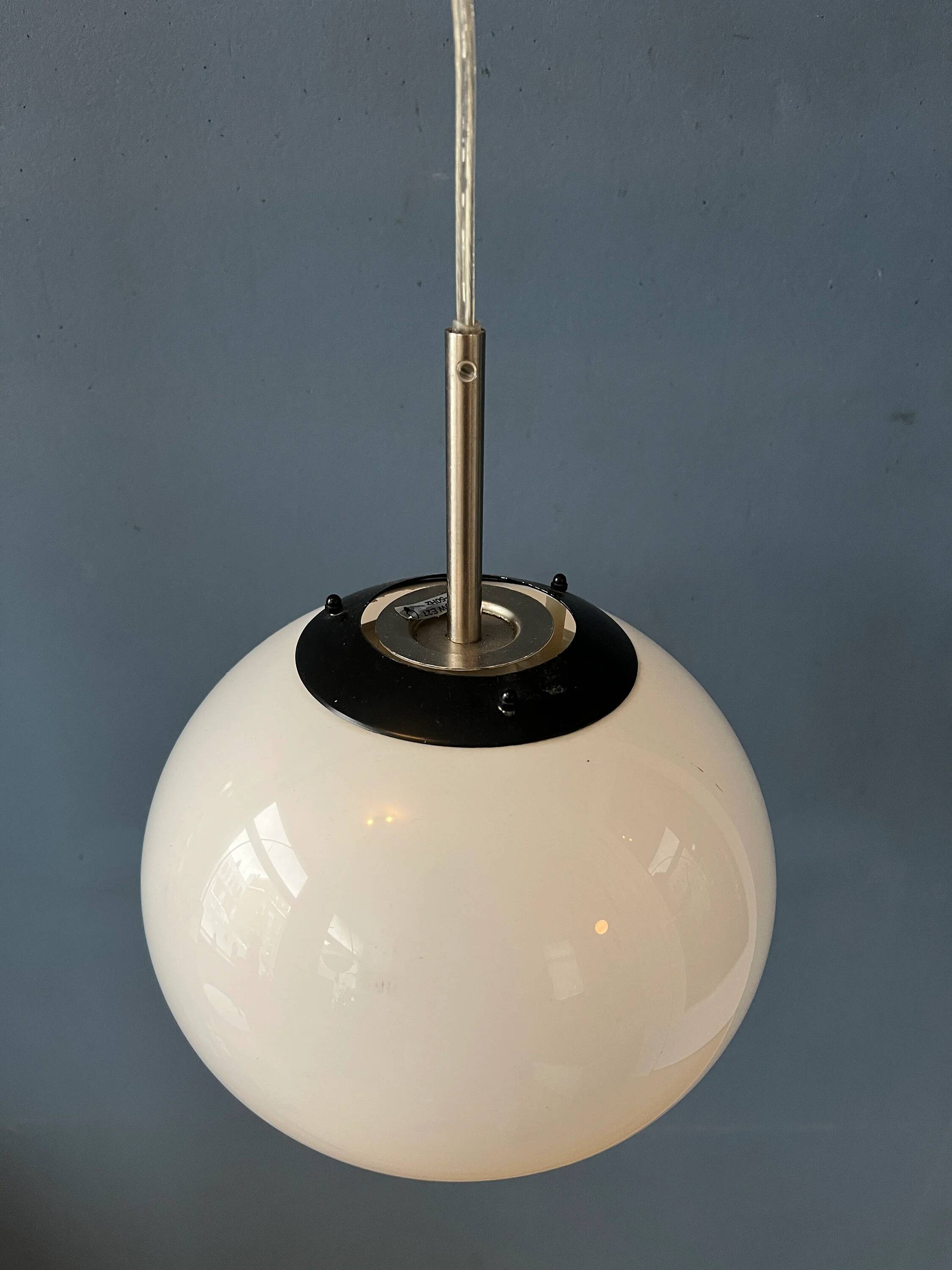 Small white Space Age mushroom pendant light