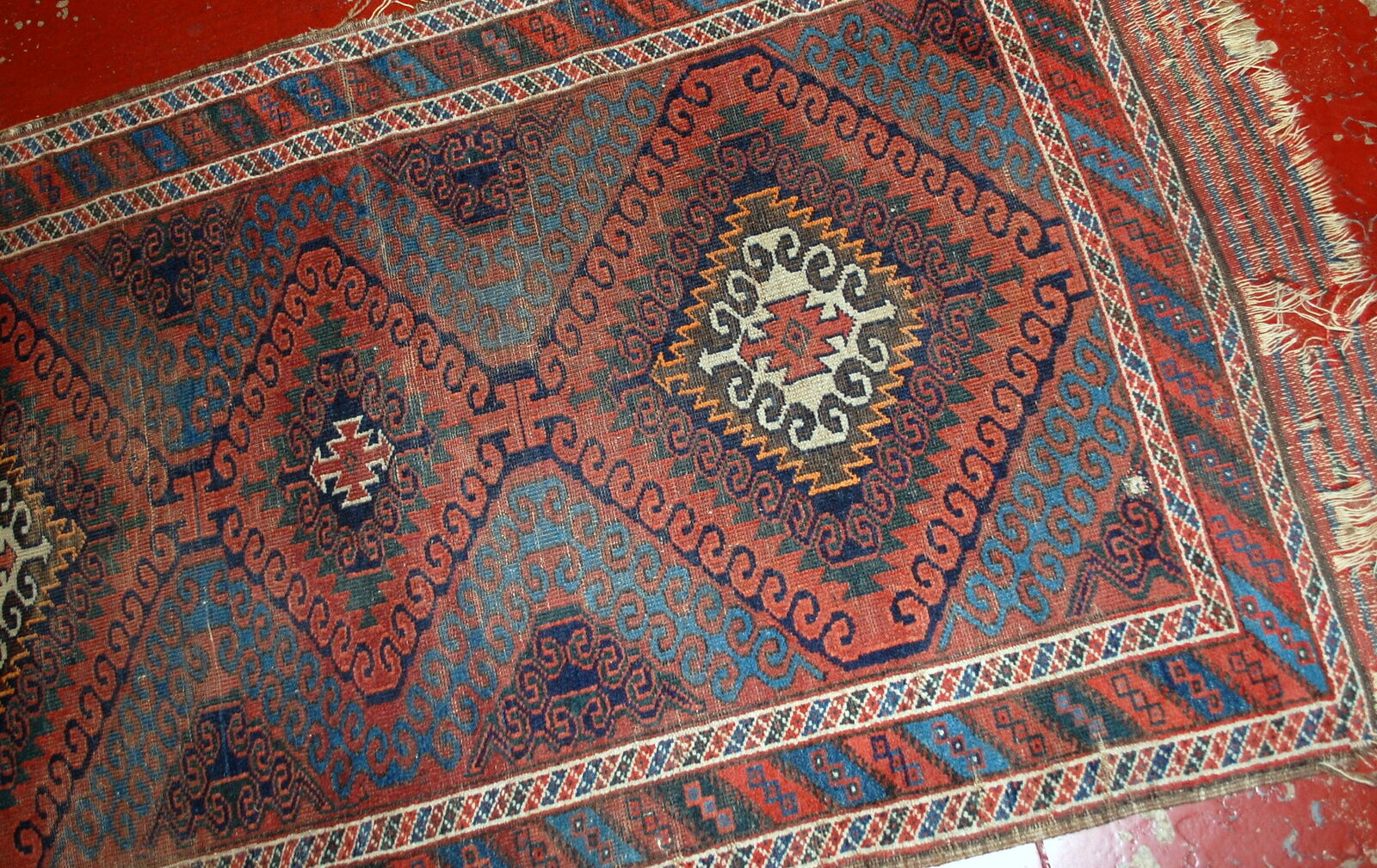 Tapis ancien Afghan Baluch fait main 76cm X 181cm 1900s