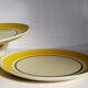 Ten dessert plates faience from gien creation primefleur, vintage "caroline" service