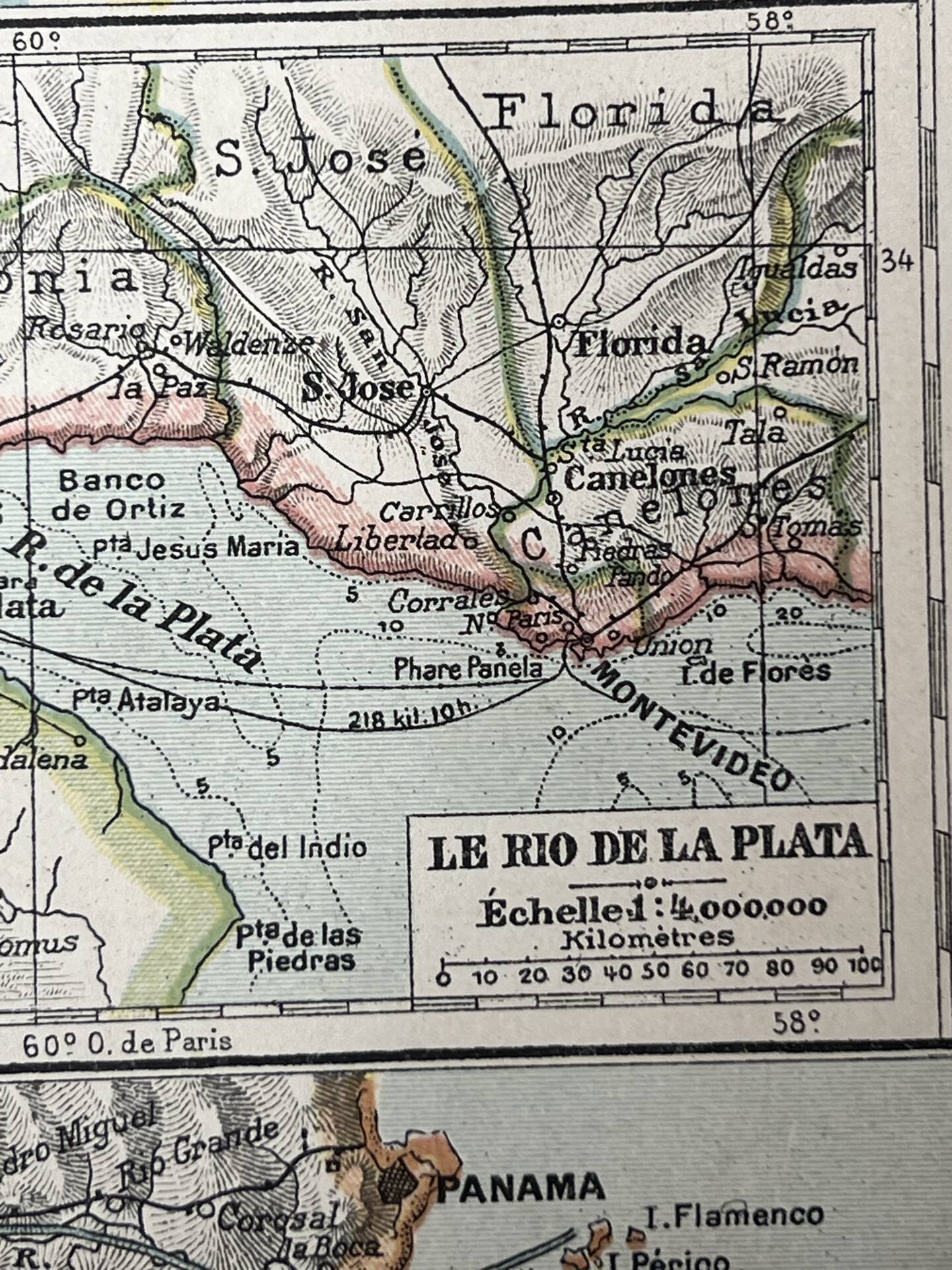 Carte ancienne Amérique du Sud 67x54cm