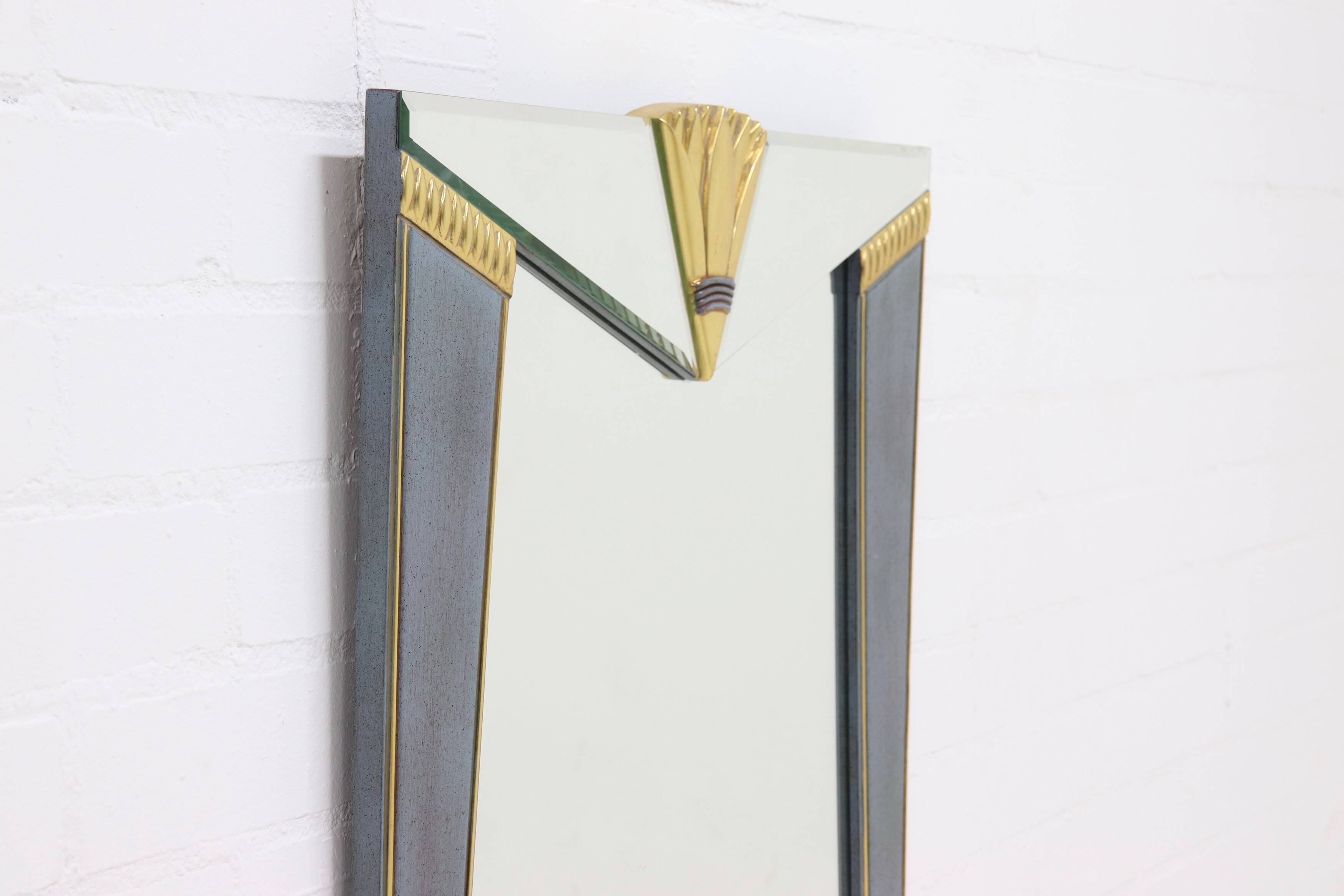 Large Gold Plated Mirror by Deknudt Belgium 1980s