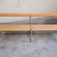 Paire de bancs d'école maternelle enfant fabrication 1950