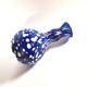 Vintage biot vase in double blown blue glass, coloured dot, design 2000 signed "arnold biot"