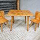 Vintage children's table set beech wood 60s
