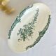 Romantic antique ravier porcelain floral style cream color and green details