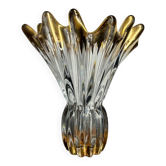 Vase cristal et or années 50