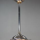 Big Art Deco 6-flamming Chrome and Glass Chandelier, 1930s