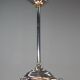 Grand lustre Art déco à 6 branches en chrome et verre, années 1930